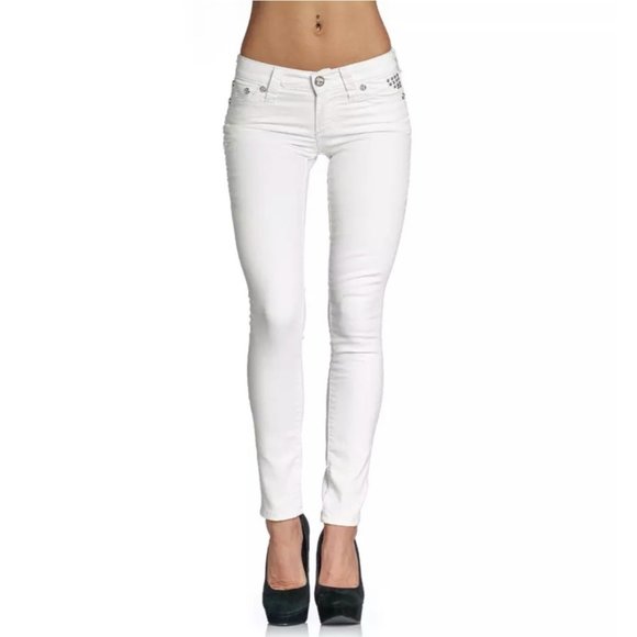 AFFLICTION Women's Denim Jeans RAQUEL TARA WHITE E - Picture 2 of 11